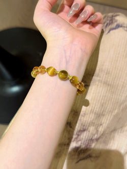 "Golden Energy" Bracelet | Yellow Tower Quartz × Yellow Tiger's Eye × Golden Tiger's Eye