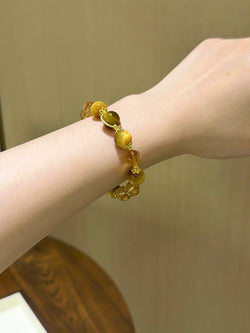"Golden Energy" Bracelet | Yellow Tower Quartz × Yellow Tiger's Eye × Golden Tiger's Eye