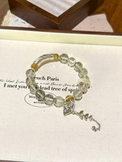 "Green Ghost Prosperity" Bracelet | Green Ghost Quartz × Golden Tiger's Eye