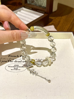 "Green Ghost Prosperity" Bracelet | Green Ghost Quartz × Golden Tiger's Eye