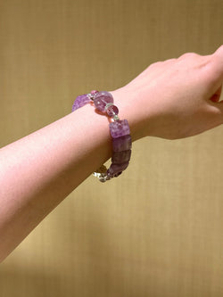 Amethyst Radiance" Bracelet | Amethyst × Purple Rabbit Fur